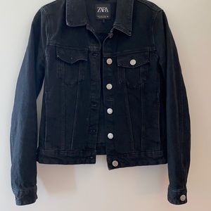 Zara black denim jacket size small NWOT